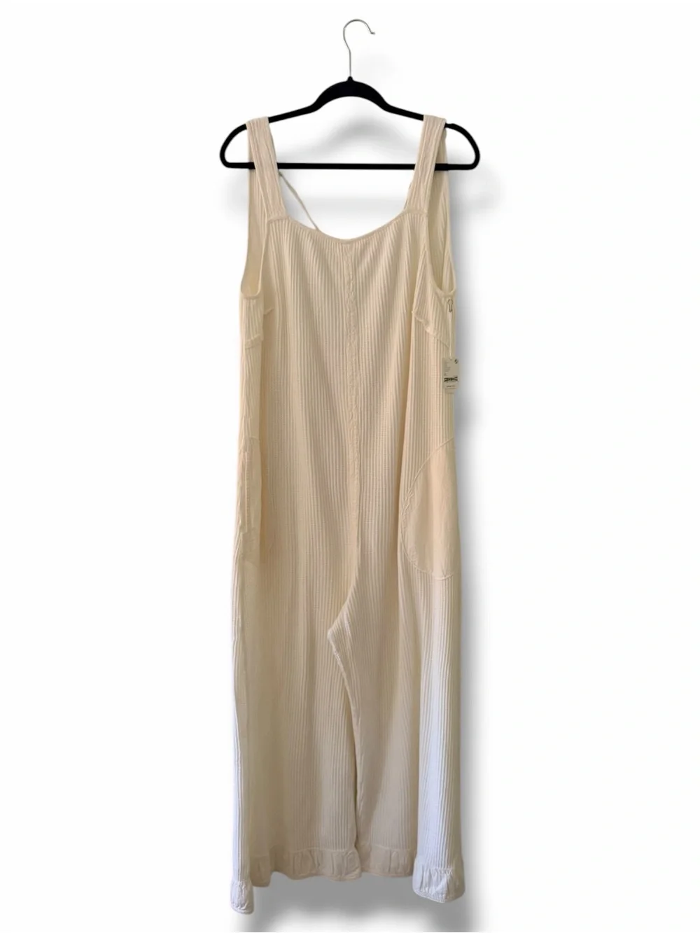 NWT Free People One Cream Callie Thermal Wide-Leg Sleeveless Jumpsuit Size XL